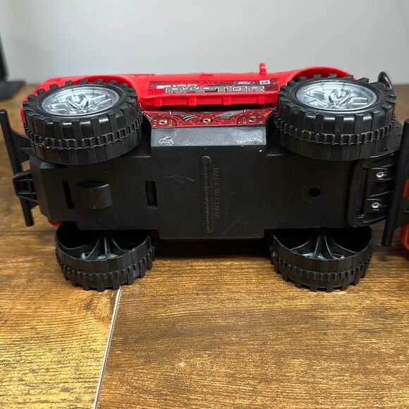 Ford F-150 Raptor Red Orange Plastic Truck set of 2 Made in China - Picture 7 of 9